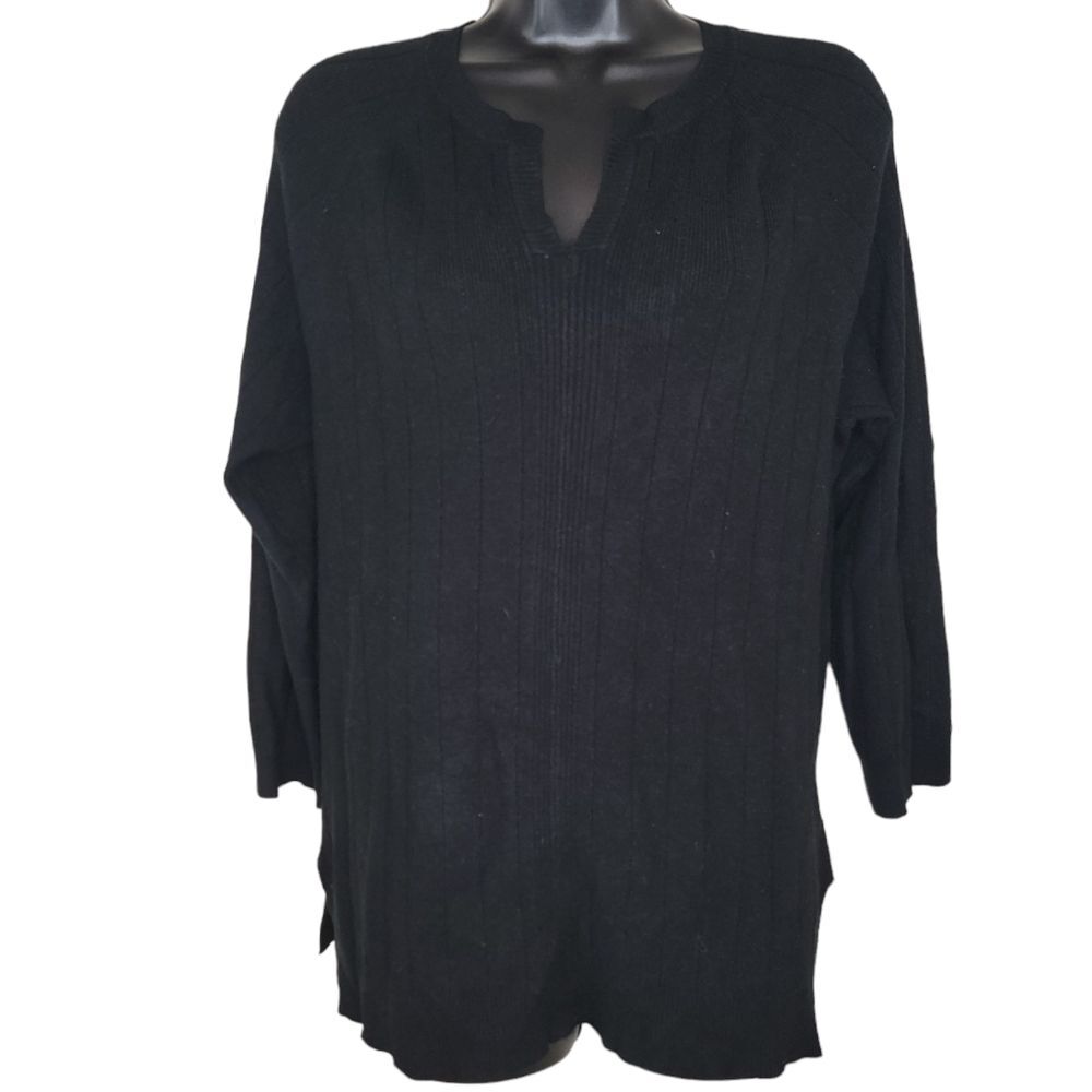 LOGO by Lori Goldstein Rayon Made Bamboo Blend Sweater Large